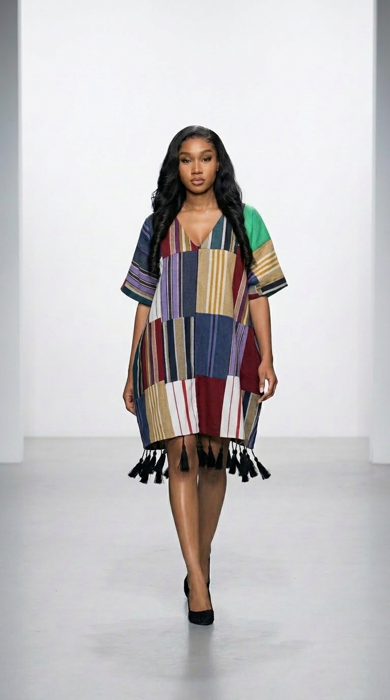 Aso-Oke Patch Dress
Hand-woven aso-oke